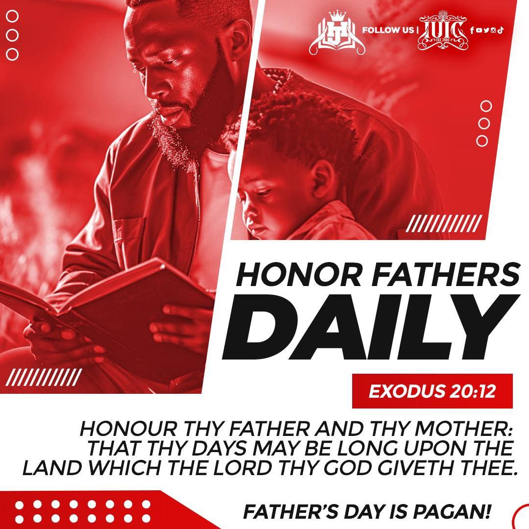 IUICMinneapolis's tweet photo. Visit our website here 💻👨🏾💻🖥
🔴 https://t.co/16lkrRqqrA
.……………………………………
Fathers 🧔🏿 are an important part of our lives. Honor them daily not just one day.
#IUIC #Honorthyfather #Fathersdayispagan #Commandmentkeepers #Respect https://t.co/yZ1owW4gHV