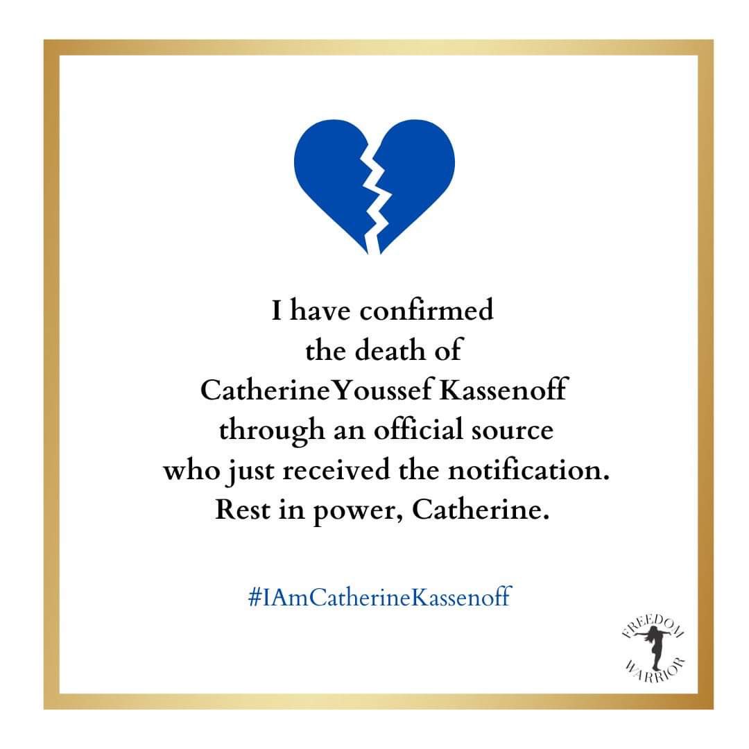 An official source who does not want to be named said they just received the official confirmation of Catherine Kassenoff’s death yesterday. 
.
#restinpeace #restinpower 
#catherinekassenoff #iamcatherinekassenoff #iamcatherine #metoofamilycourt