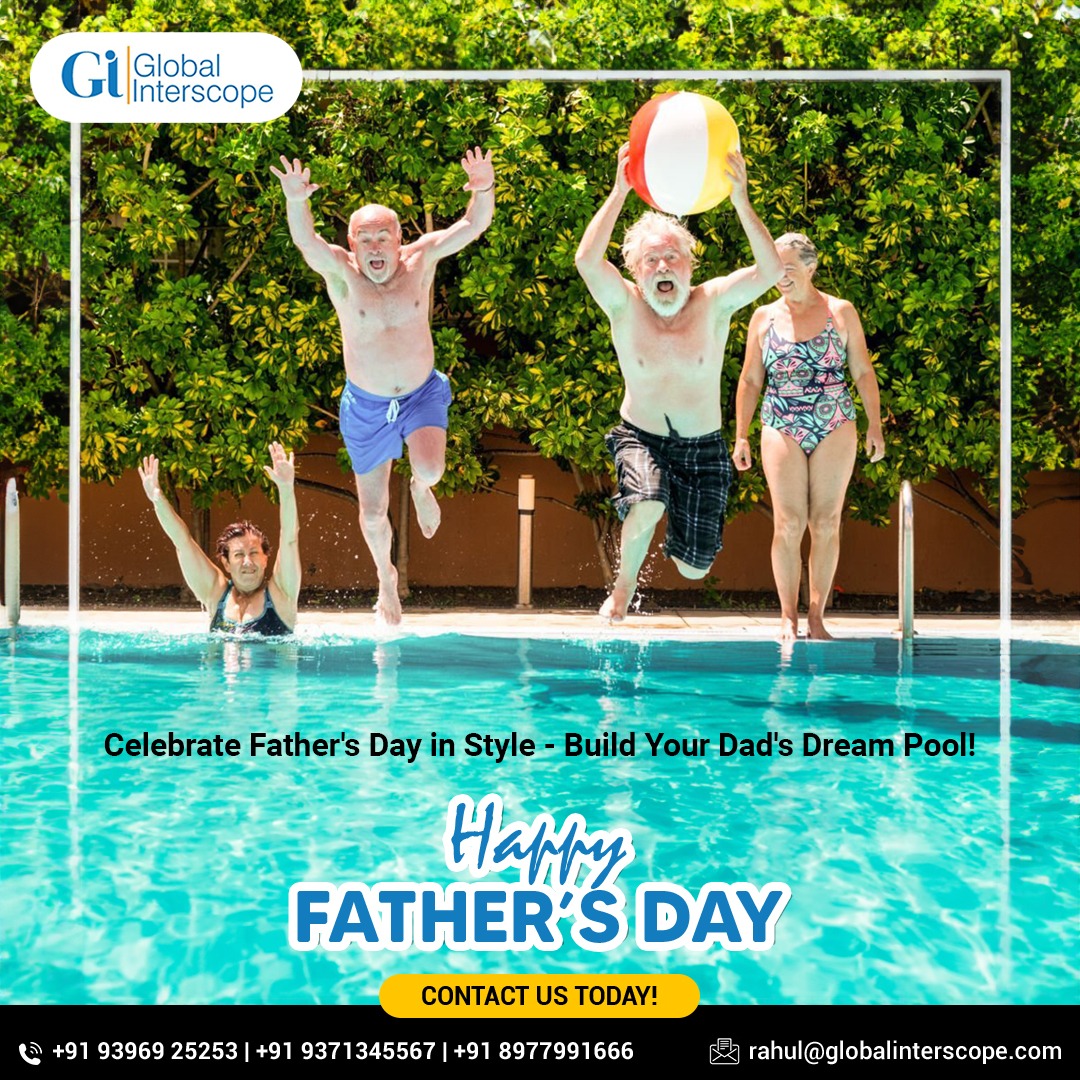 Make a splash this Father's Day! Treat your dad to the ultimate gift of relaxation and fun with his dream pool. 
Contact us today and let's make his poolside dreams come true!
 #FathersDay #FathersDay2023 #HappyFathersDay #fatherhood #fatherdaywishes #fatherchildbond #FathersLove