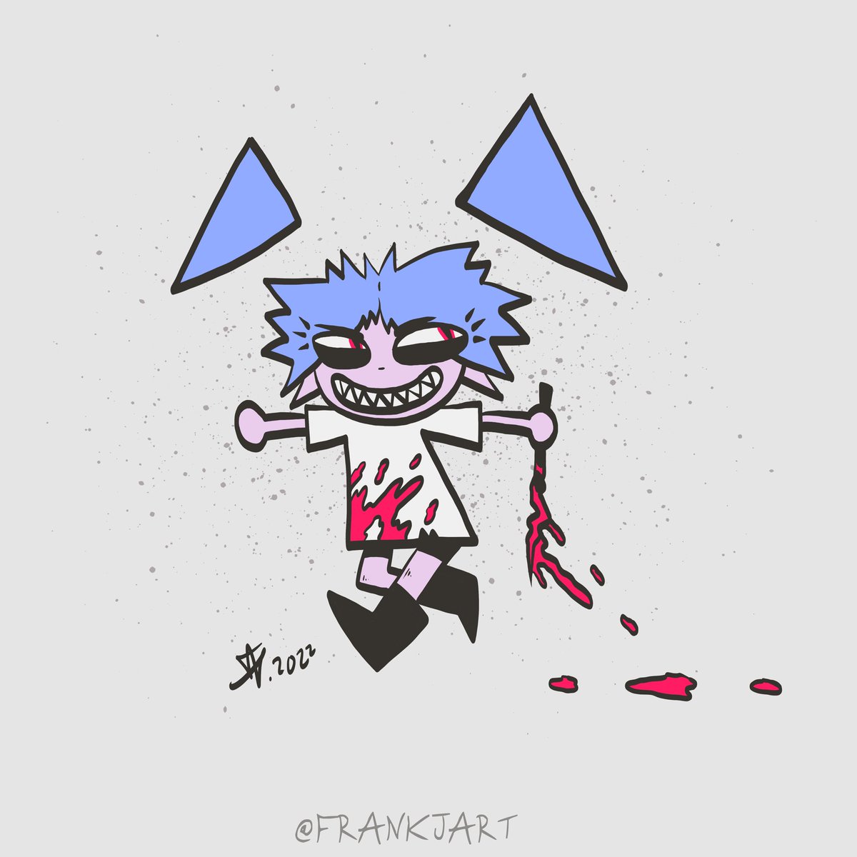 Lil Devil 😈 
#art #gore #guro #blood #splatter #bloody #pink #trans #transartist #chibi #kawaii #yamikawaii #jiraikei