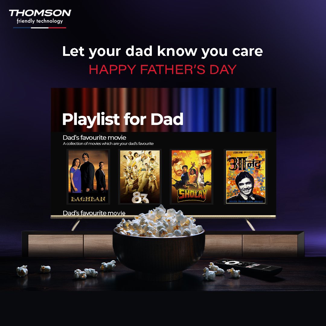 ThomsonTvIndia's tweet photo. This Fatherโs Day spend some time with your dad and watch his favourite shows on a Thomson TV.
#HappyFathersDay #ThomsonHomeHacksThomson #ThomsonHomes #Technology #Innovation #Television #TVScreen #TVMonitor #LEDTV #Entertainment #PictureQuality #Thrilling #Binge #Watching https://t.co/8jrtnRuLQH