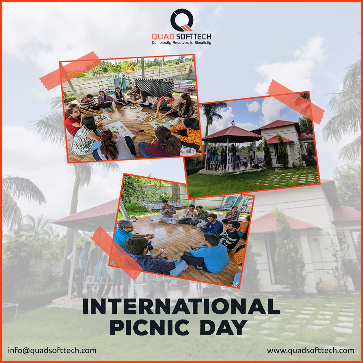 QuadSoftTech's tweet photo. Lush green gardens, happy sunshine, good music, and great company define a perfect picnic.
We Wishing You a very Happy International Picnic Day.
#QuadSoftTech #DayPicnic #InternationalPicnicDay #PicnicDay #PicnicParty #PicnicDate #PicnicTime #Travel #Surat #Gujarat #India https://t.co/RBjH6YEcwl