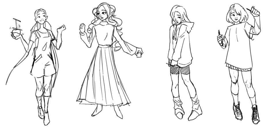 DinoBucket_'s tweet photo. These were our first sketches of the character Amelie, from our little game that will soon be coming to you.
Do you already have your favorite sketch? Leave it in the comments!

#screenshotsaturday #lofi #gamedevelopment #madewithunity #gameart https://t.co/hysFMvOjVL