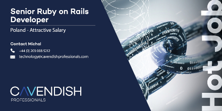cavendishpros's tweet image. HOT JOB: There is now an opportunity for #SeniorRuby on #RailsDeveloper to join our client&apos;s busy team based in #Poland. For more information, please contact Michal at +44 (0) 203 008 5212, or head online to bit.ly/3MO4bfI to apply.