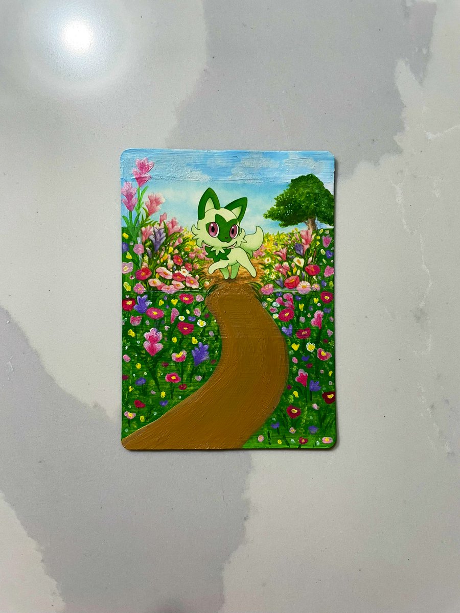 First time painting a Pokémon card :3