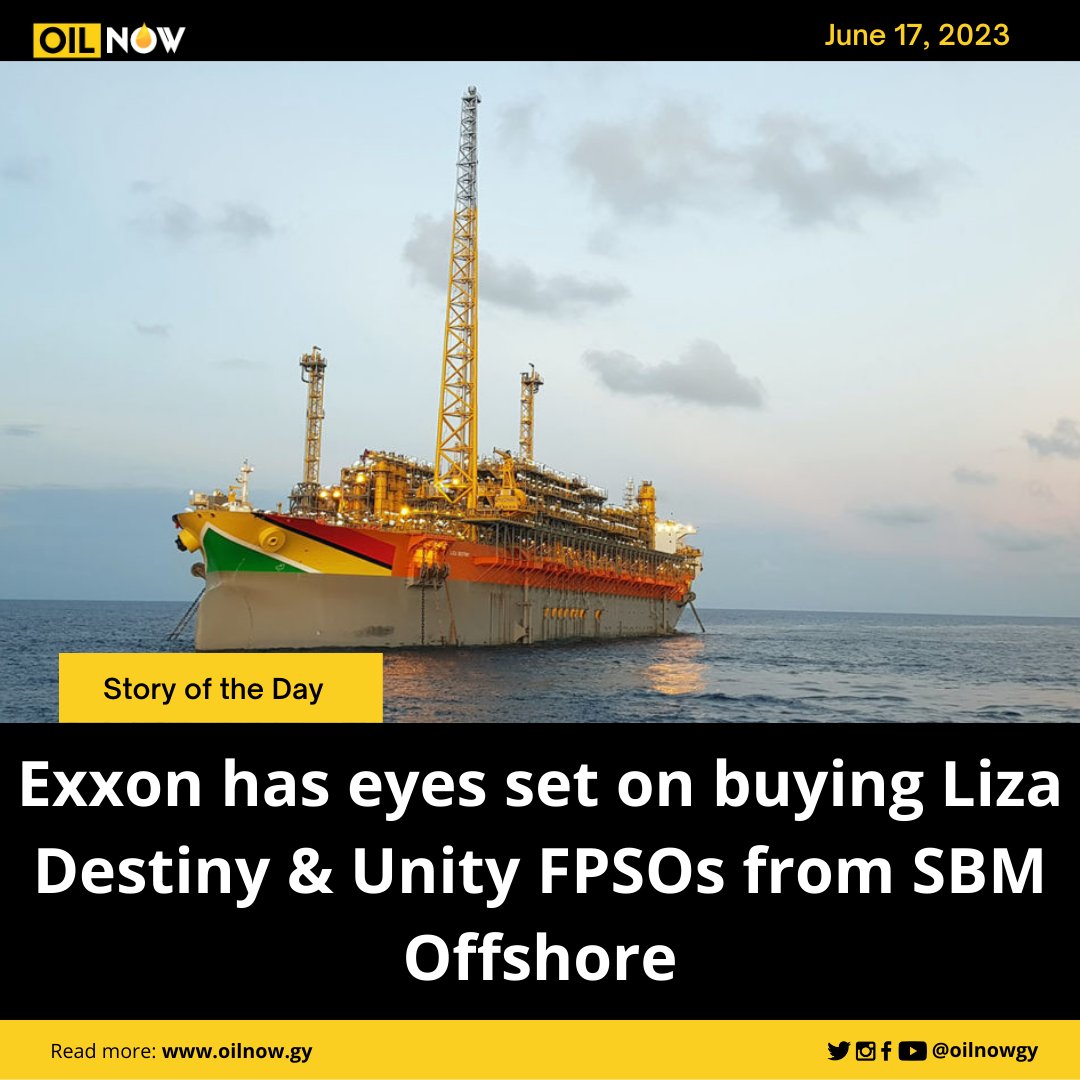 READ MORE HERE: oilnow.gy/.../exxon-has-… #storyoftheday #oilnow #guyana #lizadestiny #lizaunity #productionvessel #fpso #exxonmobil #stabroekblock #sbmoffshore