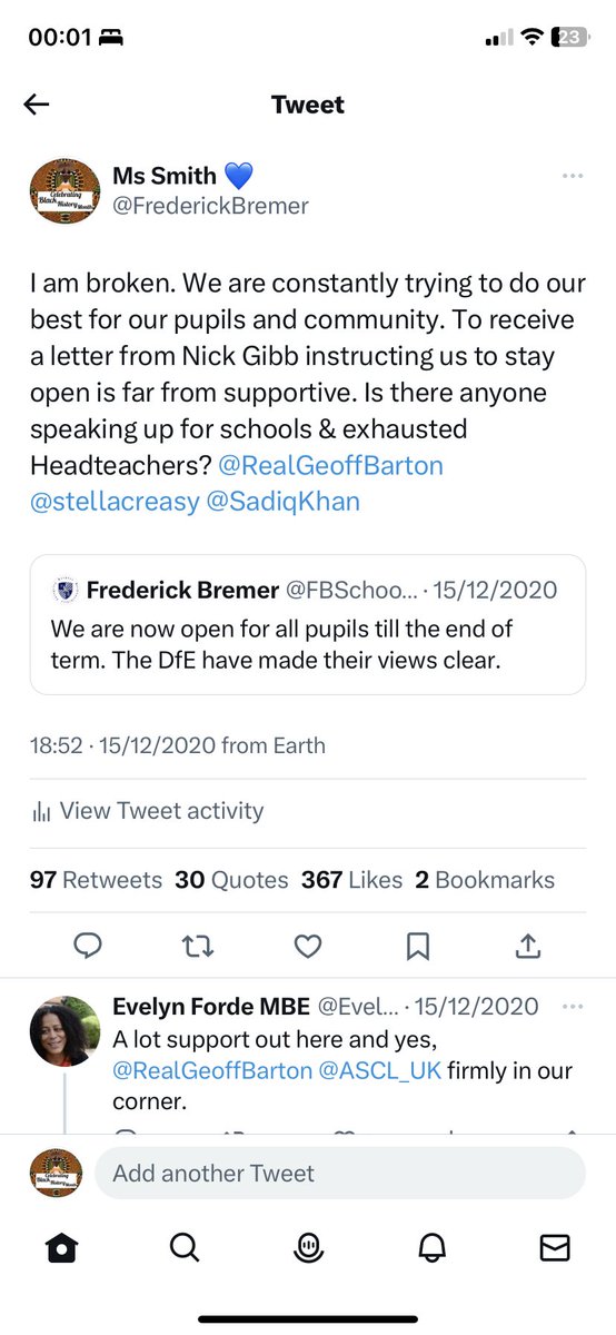 In Dec 2020, whilst the Tories were partying, we were struggling to keep schools open. We followed the rules, and certainly didn’t want to party.  We were on our knees…