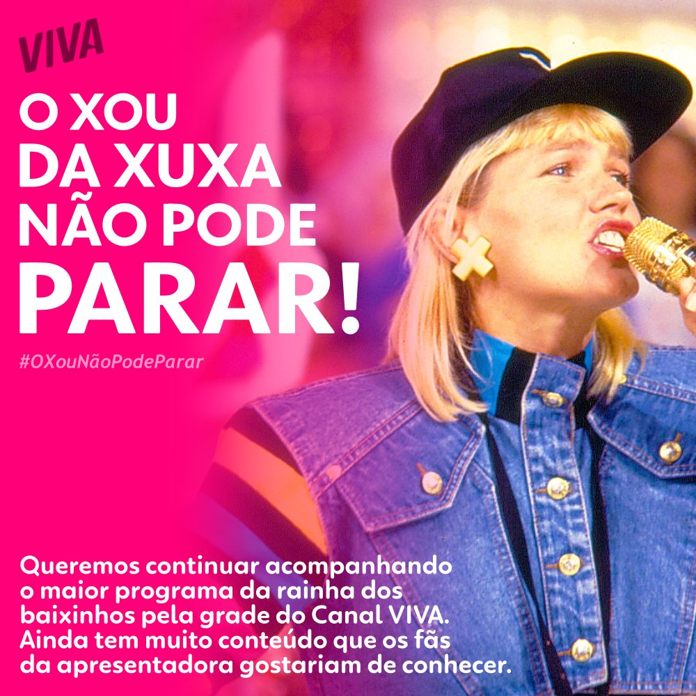 #OXouNãoPodeParar 
#XoudaXuxaNoViva 

<a href="/canalviva/">globoplaynovelas</a>
<a href="/bretas_erick/">Erick Bretas</a>