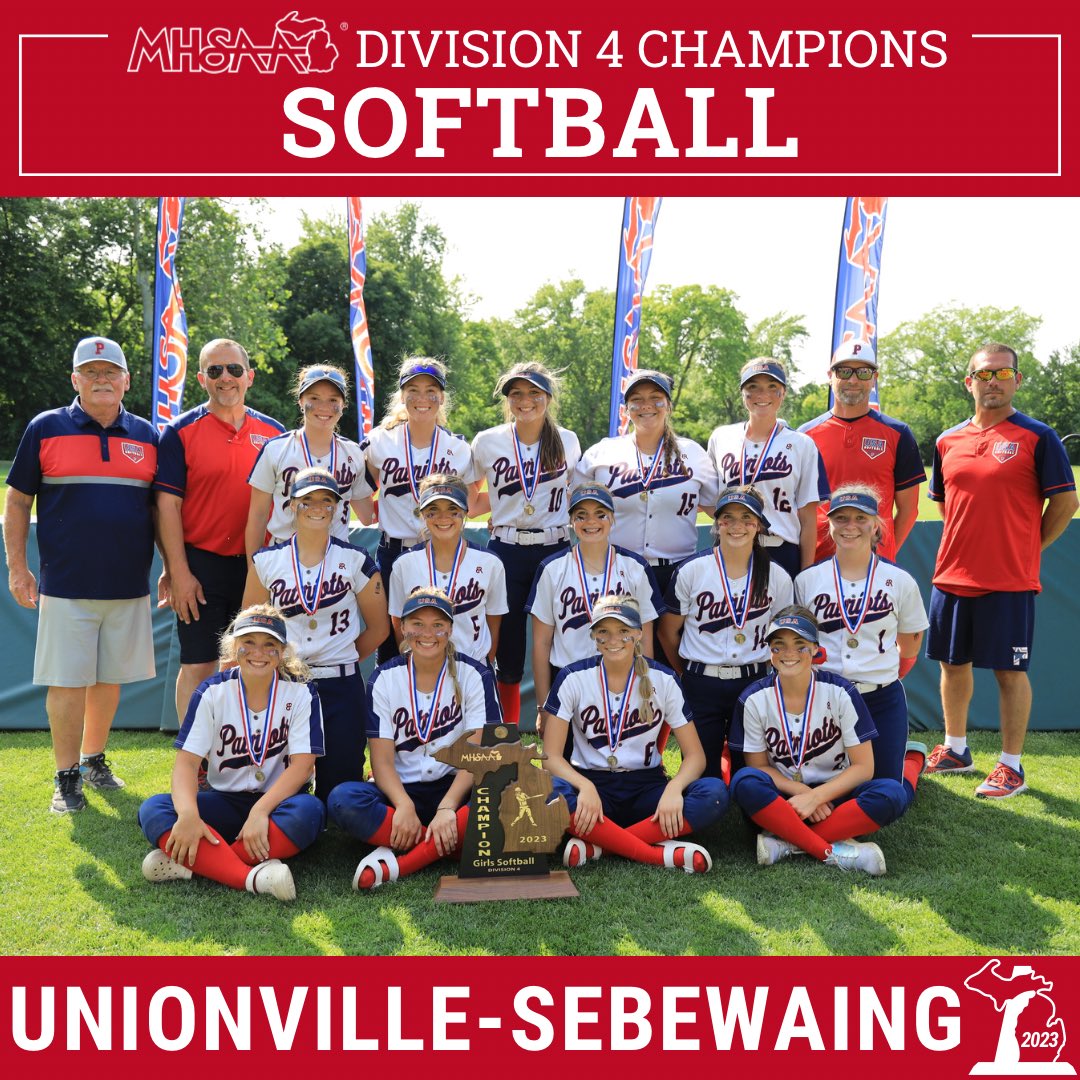 🥎 D4 SOFTBALL FINALS: Tradition Continues to Grow as USA Claims Record 9th Softball Finals Title!🏆⁣ 
➡️ ow.ly/jlv650ORaFR 👀 <a href="/USAPatriots1/">Unionville-Sebewaing Area Patriots</a> 
#congratulations #finals #softball #champion #usa #patriots #MHSAA