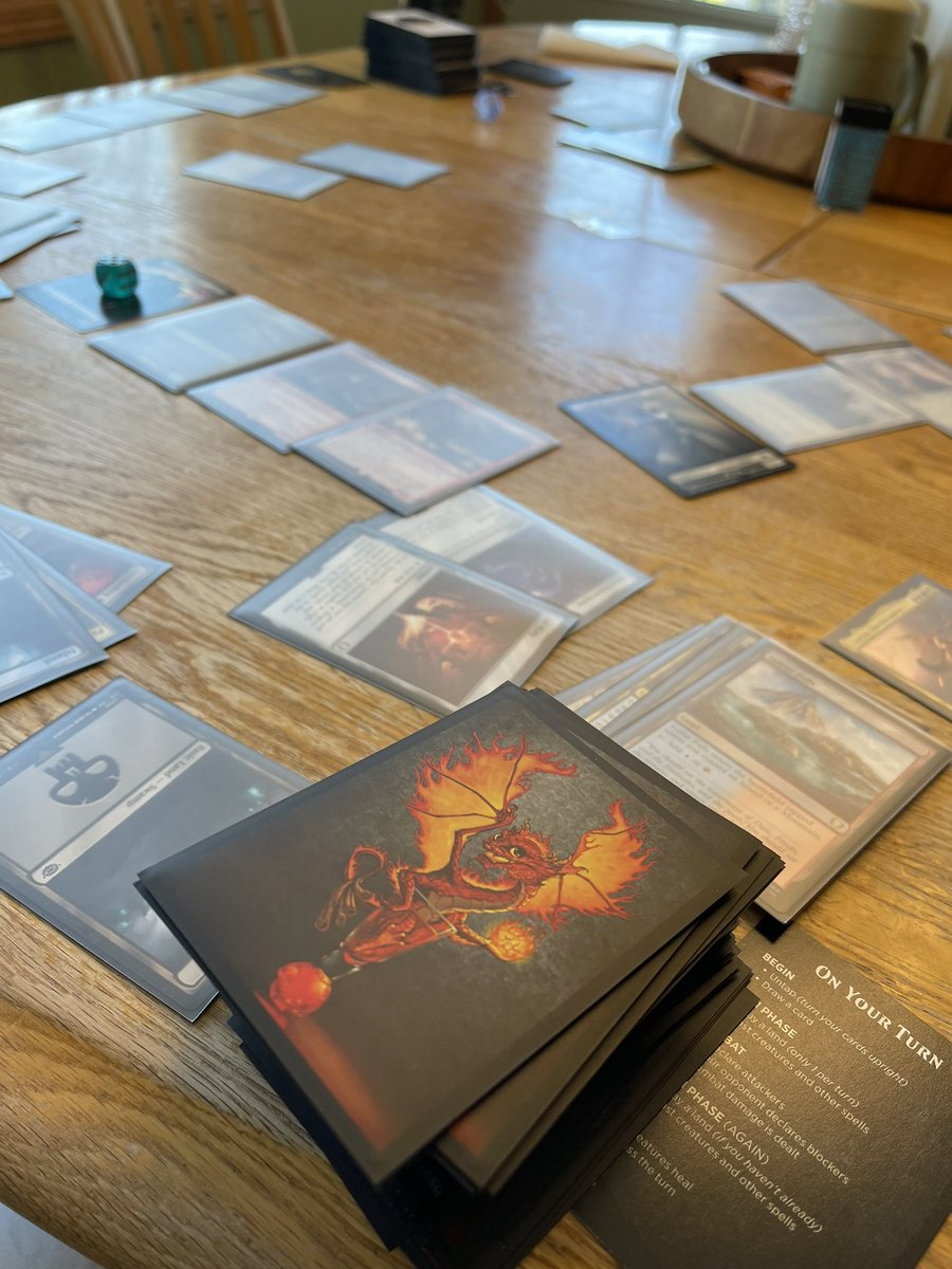 MtgSleeves's tweet photo. Playing @wizards_magic commander LOTR with the family.  Of course using our sleeves! https://t.co/7JuQ70zrup