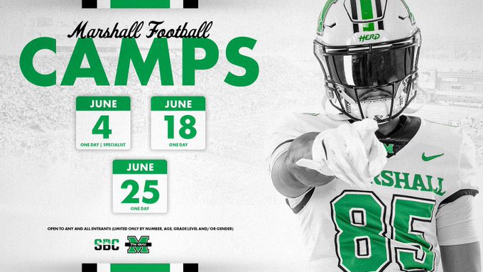 Excited to compete at camp 6/18🦬#GoHeard #wearemarshall🦬 <a href="/CoachHuff/">Charles C. Huff</a> <a href="/Co_Jackson21/">Chevis Jackson</a> <a href="/coach_semore/">Coach Jason Semore</a> <a href="/katee_roll/">Kate Roll</a> <a href="/Reed5G/">Reed Grable</a>