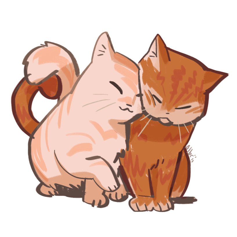 Albriio's tweet image. some lil cat doodles from pics my friends send me