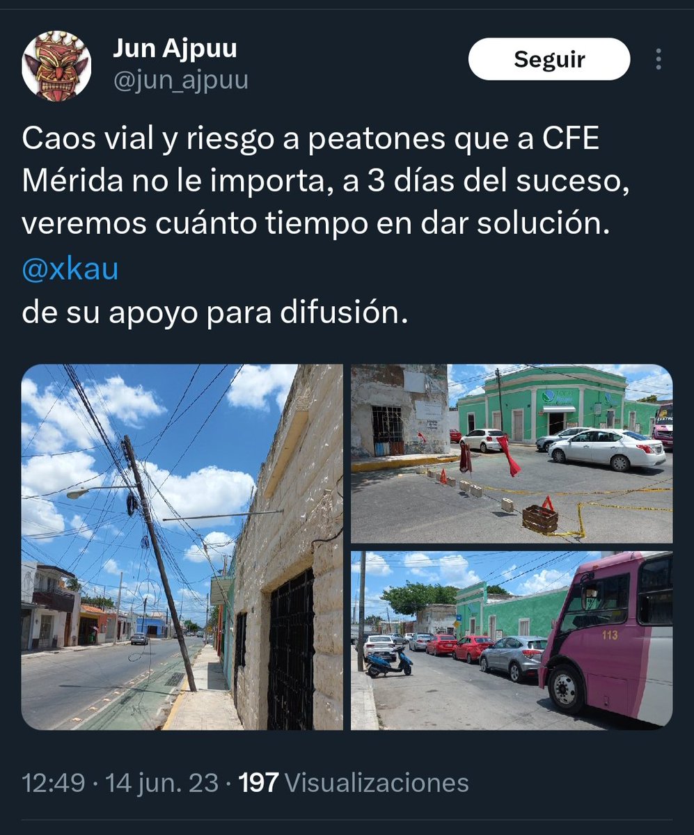 ¿Sirven de algo los reportes ciudadanos en redes sociales? ¿Alguna autoridad los escucha?

 Por si las buenas, arrobaremos al <a href="/AyuntaMerida/">Ayuntamiento Mérida</a>