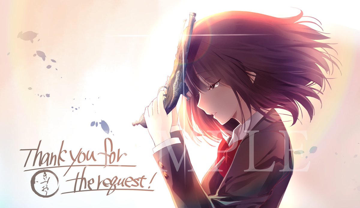 「#Skeb #Commission skebリクエスト64【完成】 少女と銃  」|Kimioriのイラスト