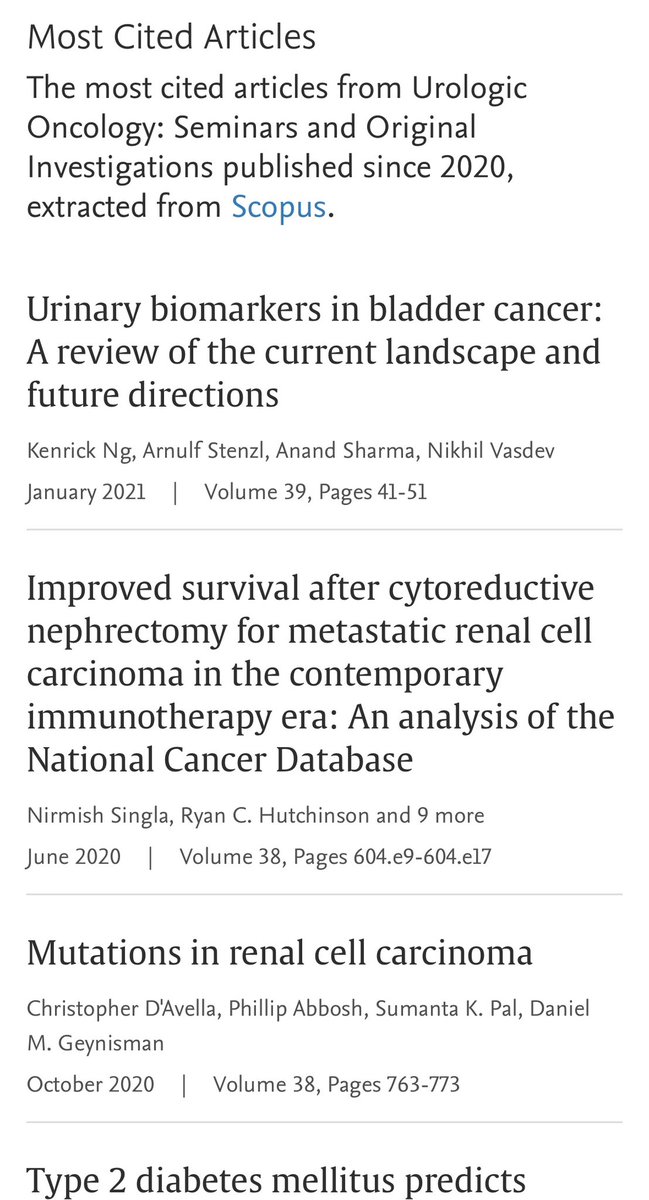 Gratifying to see our review on #bladdercancer #biomarkers in <a href="/UrolOncol/">Urologic Oncology</a> feature as most cited article in the journal since 2020. Thank you <a href="/nikhilvasdevuro/">Prof Nikhil Vasdev</a> <a href="/AStenzl/">Arnulf Stenzl</a> <a href="/drandy2003/">ANAND SHARMA</a> for the opportunity to work together and here is to many more collaborations sciencedirect.com/science/articl…