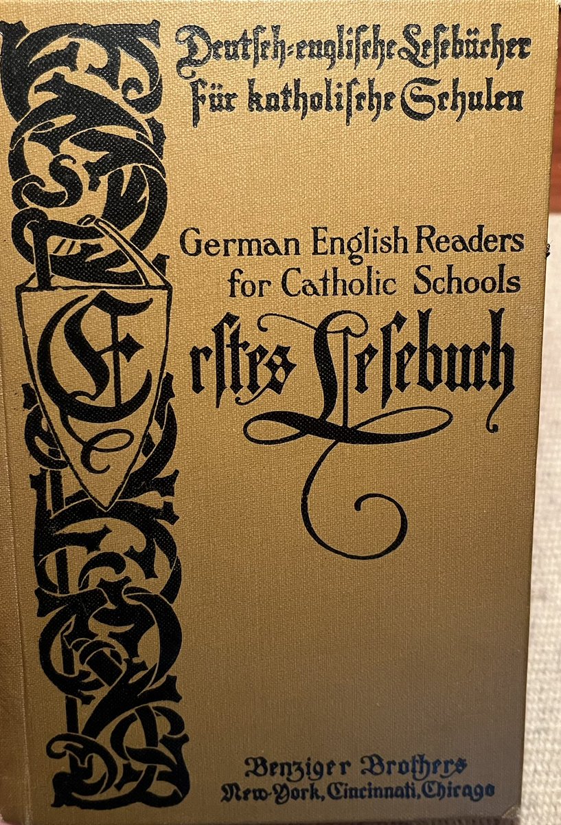 DKZeitung's tweet photo. From the #DAKV archives: a young-readers English/German book used by Catholic parochial schools and published from New York, Cincinnati, and Chicago.
#deutschamerikaner #catholichistory #germanamericancatholics #germanamericans https://t.co/CQZmExPpwu