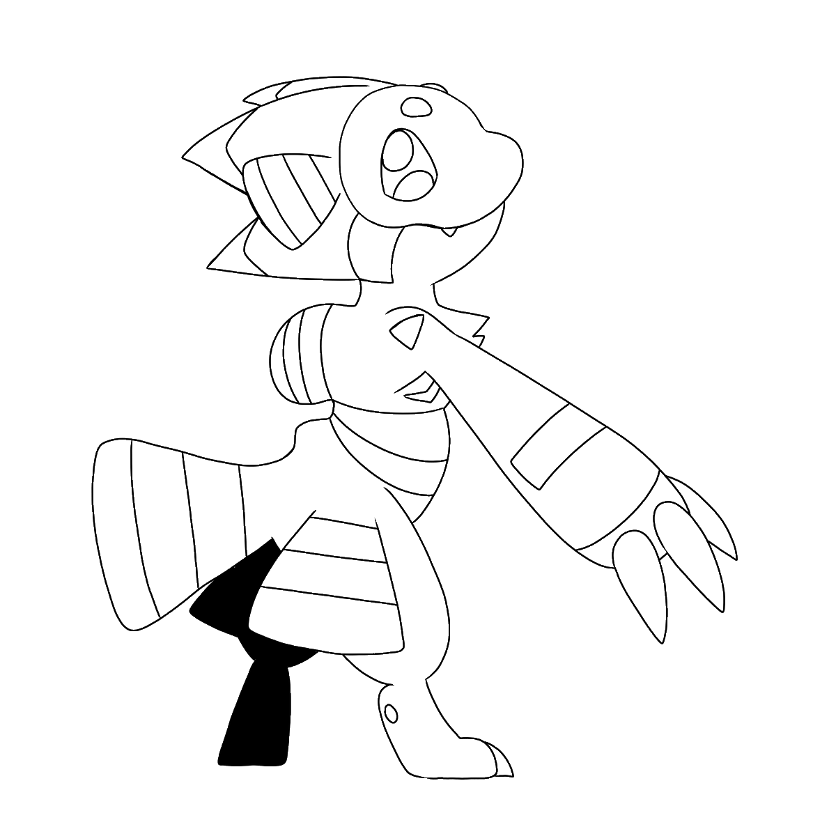 Rookie level!  Pridemon! A Clownfish like Digimon that reflects all colors of their Tamer. Like its name, it takes pride of their tamer for giving them their beautiful ranges of colors. 
Have a blank to try out your color pallet for the Mon~