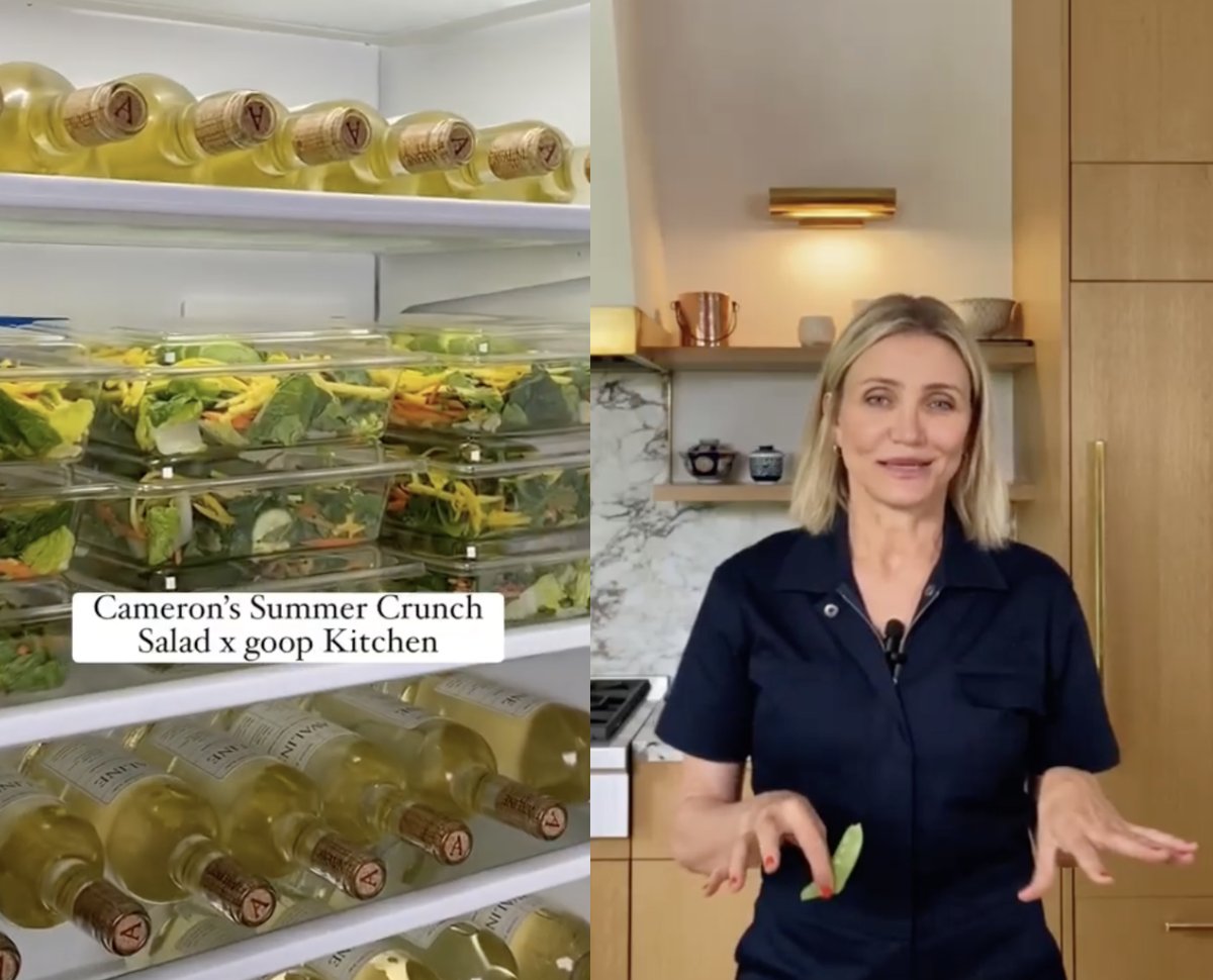 Cameron Diaz sparks backlash after showing fridge of pre-packaged salad and wine https://t.co/n7zAaZw7bB https://t.co/Lj7GYHC8ur
