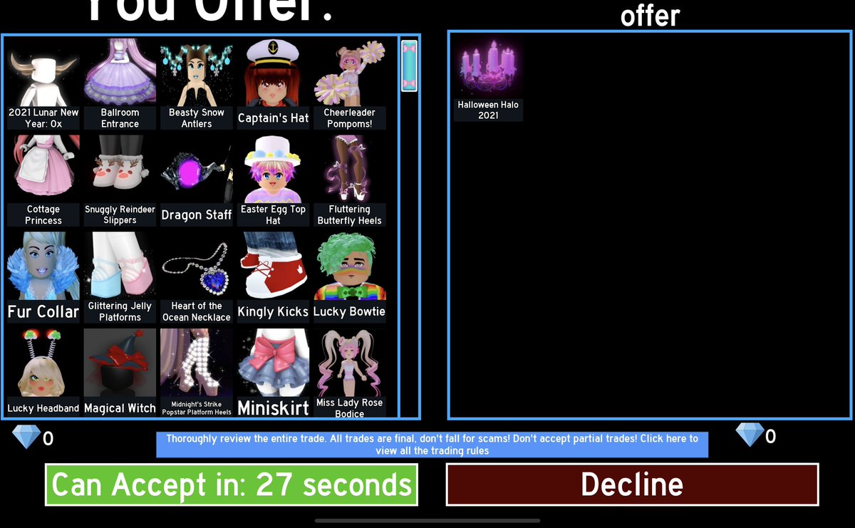 Ty <a href="/cxrsenn/">Corsen.</a> for the cross trade, I traded 4K robux w tax for hh21.

Very kind and trusted, highly recommend! 🩵