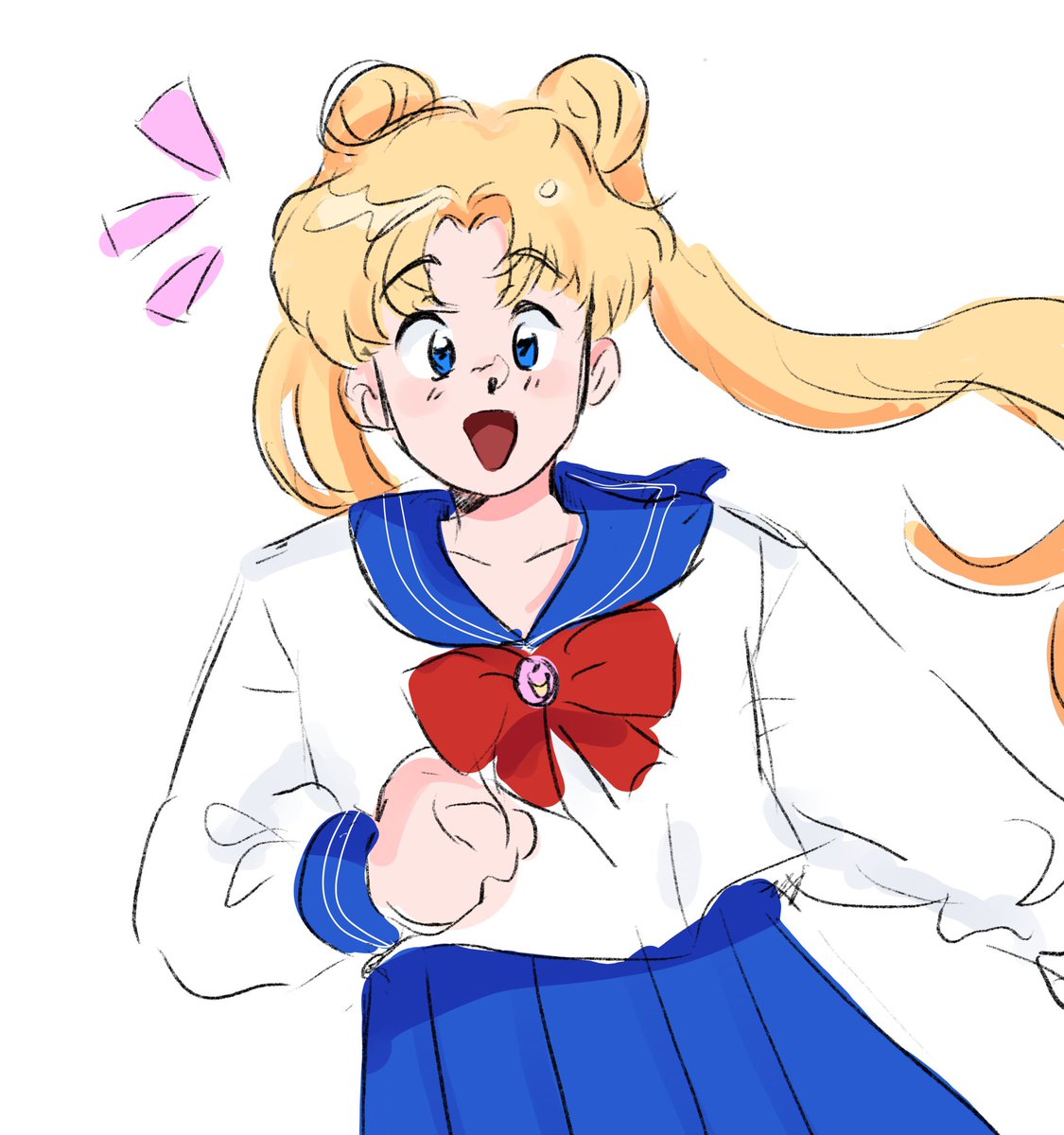 月野うさぎ 「drew this on a plane #sailormoon」|Luna 🌙のイラスト