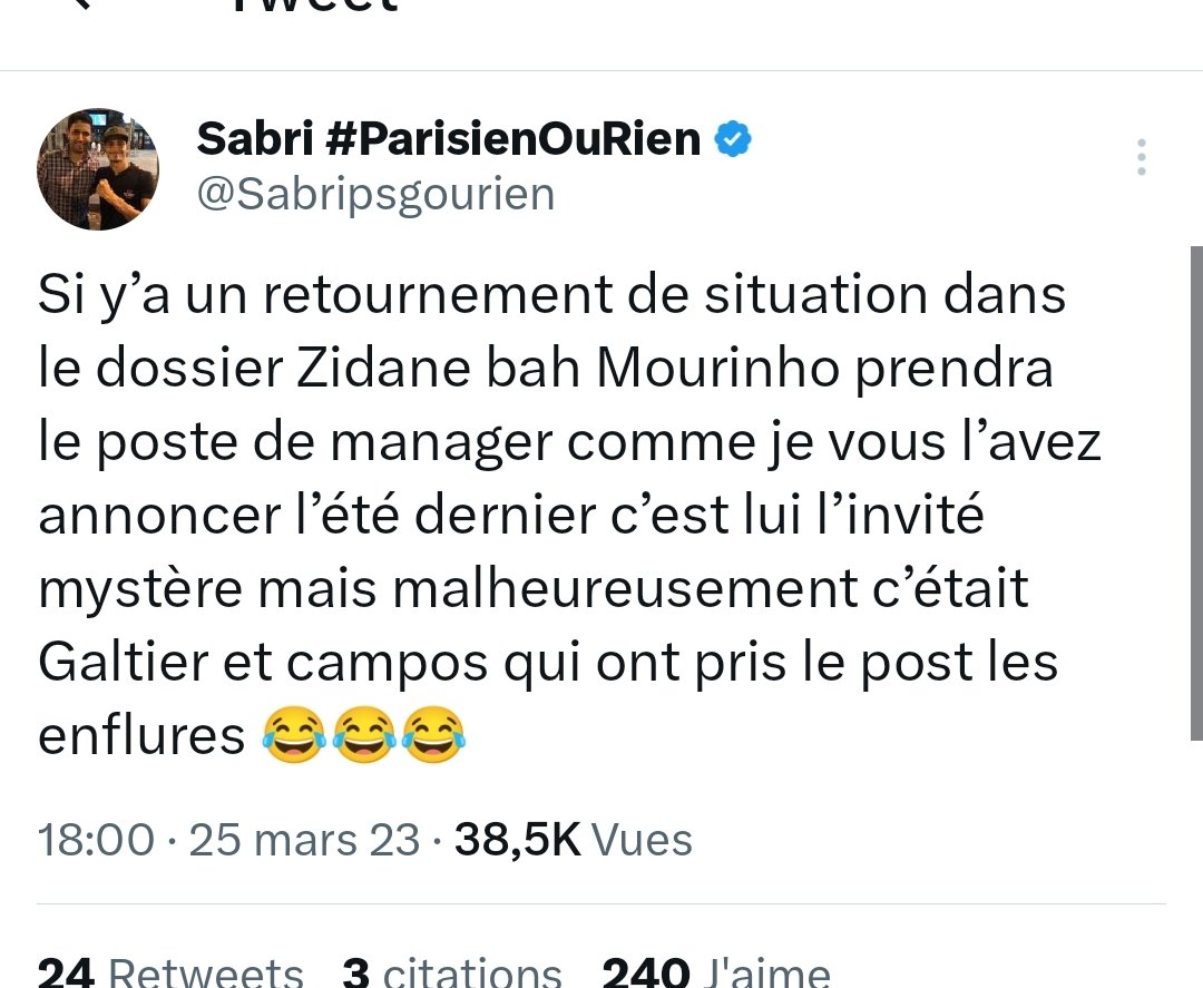 Foot__Passions's tweet photo. @Sabripsgourien @PSG_inside C'est fou le nombre de teubé qui croit ce mec . Sûrement des boutonneux adolescents attardé qui ne supporte Paris que depuis 2013.... Il change de version tout le temps. Il ne sait rien https://t.co/PeQwKxOWrh