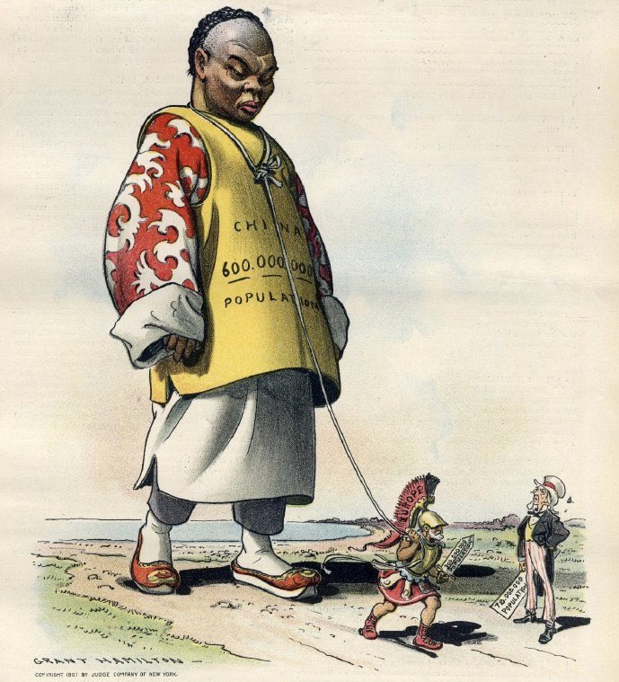 China in Pictures on Twitter "Political cartoon of US, 1901. “If China