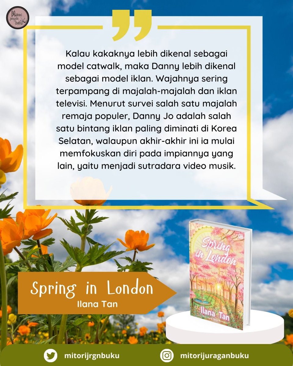 mitoreadbooks's tweet image. Dan apakah impian besar Danny Jo berhasil? Bagaimana kisah cintanya dengan seorang model video musik, Naomi Ishida si pendiam?

🤔

#SpringinLondon
#IlanaTan