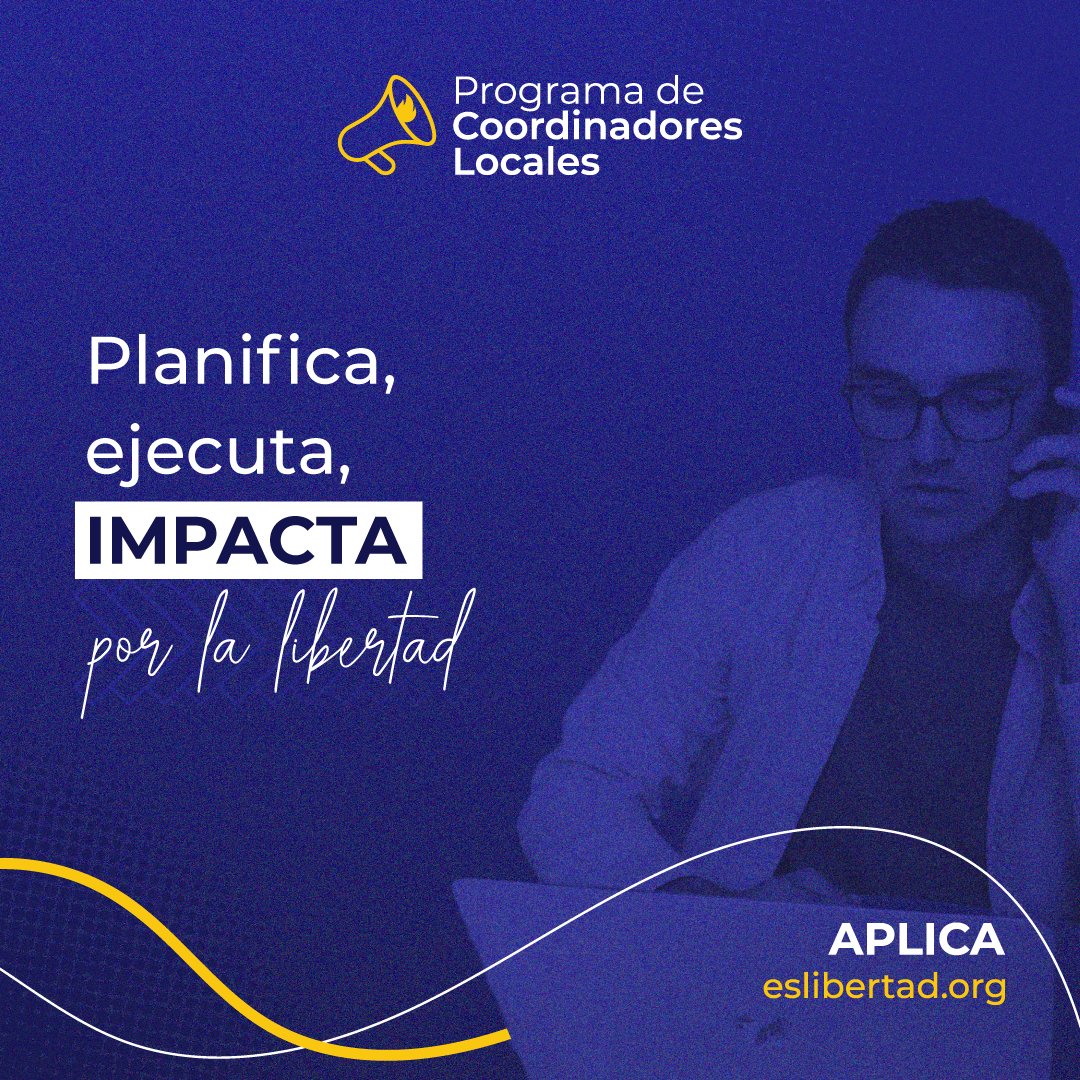Los coordinadores locales de #EsLibertad tienen la oportunidad de formular y llevar a cabo sus propios planes de acción para generar impacto a favor de la libertad.

📍 ¡Aplica ya! tfaforms.com/4899000
