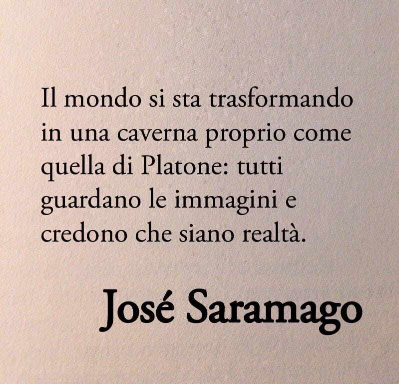 Poesiaitalia's tweet image. "Il mondo si sta trasformando in una caverna proprio come quella di Platone: tutti guardano le immagini e credono che siano realtà."

Il 18 giugno 2010, esattamente 13 anni fa, moriva José Saramago, Premio Nobel per la letteratura nel 1998.