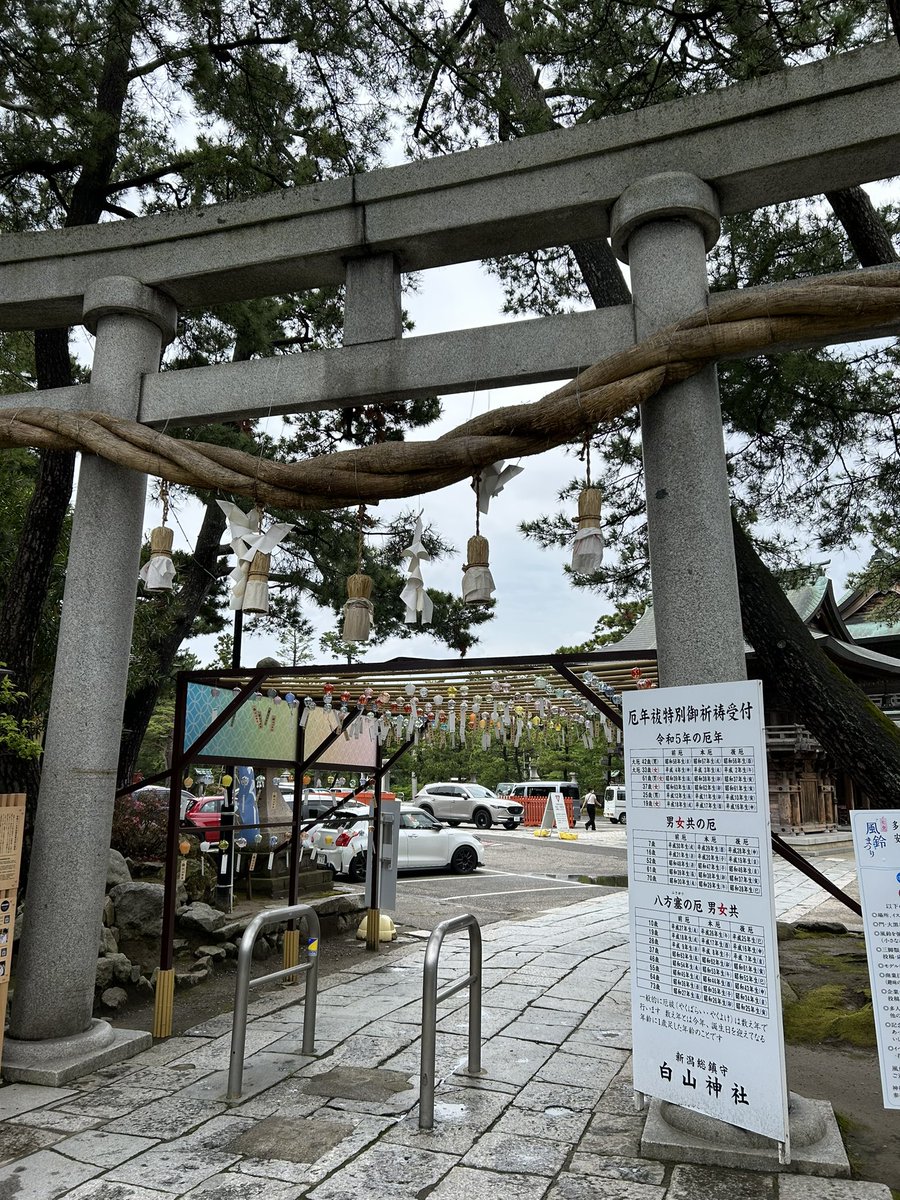 ikethian66's tweet photo. 新潟県②
弥彦線🚞越後線🚞乗り継いで、白山神社へ参拝。
#白山神社 
六月限定御朱印『あじさい』を拝受。 https://t.co/KqzSzBHnhP