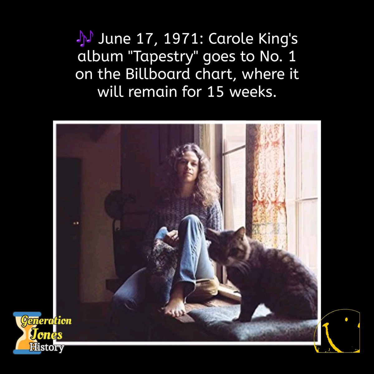 🎶 June 17, 1971
#CaroleKing #tapestry #popularmusic
#history #ushistory 
#1970s #entertainment #memories #nostalgia #generationjones #generationx #babyboom