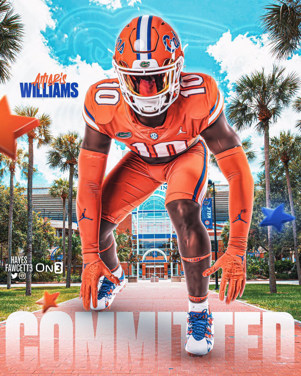 BREAKING: Four-Star DL Amaris Williams tells me he has Committed to Florida!

The 6’3 270 DL from Clinton, NC chose the Gators over Georgia, Tennessee, & Penn State

“Now that I’m officially a Gator, it made me realize the only mistakes in life are chances that were never taken,…