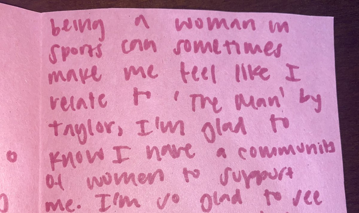 One of the Sports Media students at Camp Cronkite made me this card. This is why we need more women in sports