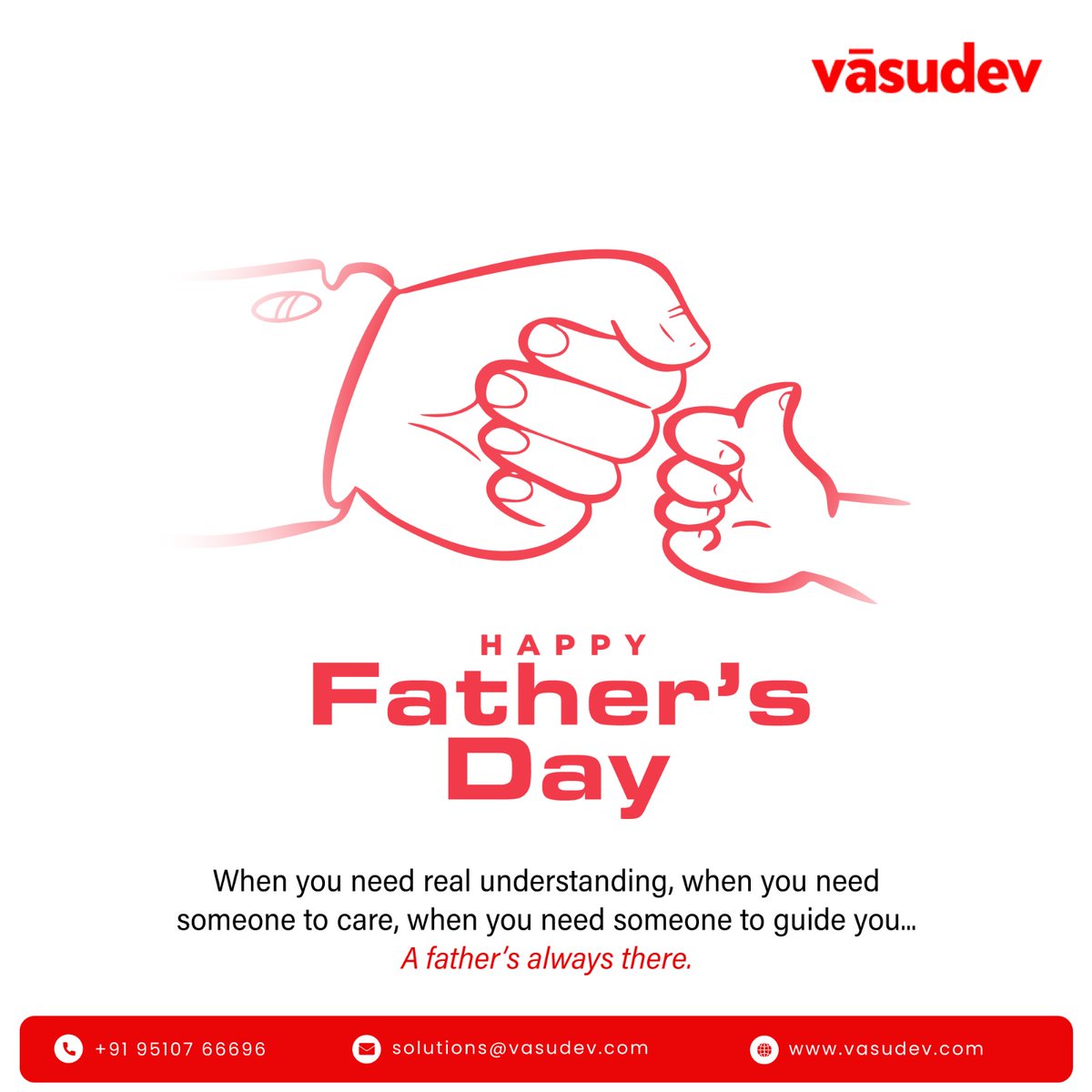 VasudevGlobal's tweet photo. Celebrating the pillars of our lives, who guide us with their wisdom and fortify us with their love.
Happy Father's Day!   

#FathersDay2023 #DadHeroes #StrengthAndWisdom #CompanyValues #Father https://t.co/ZaXbM4GjRo