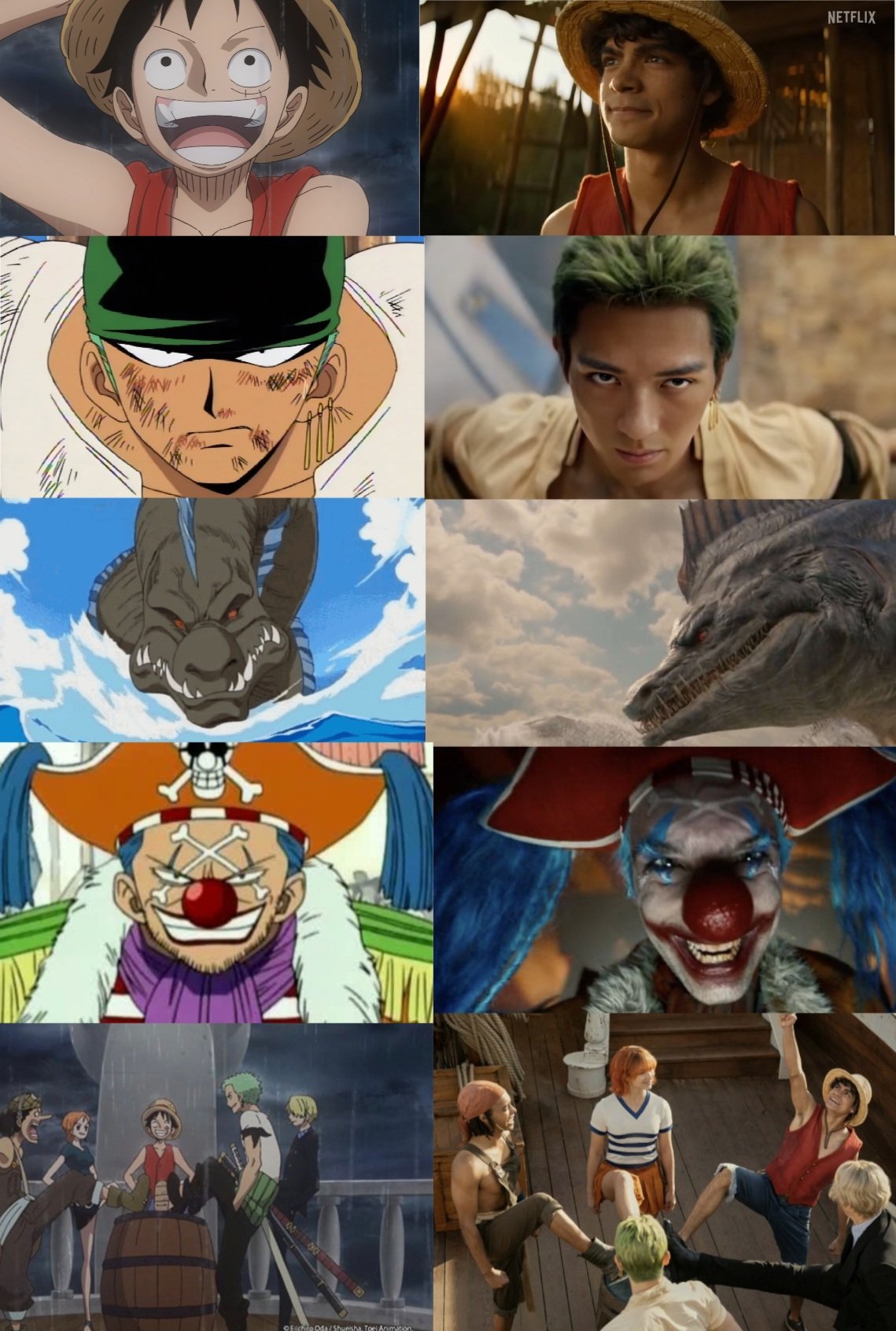 One Piece: Scenes From The Live-Action, Anime, and Manga Compared