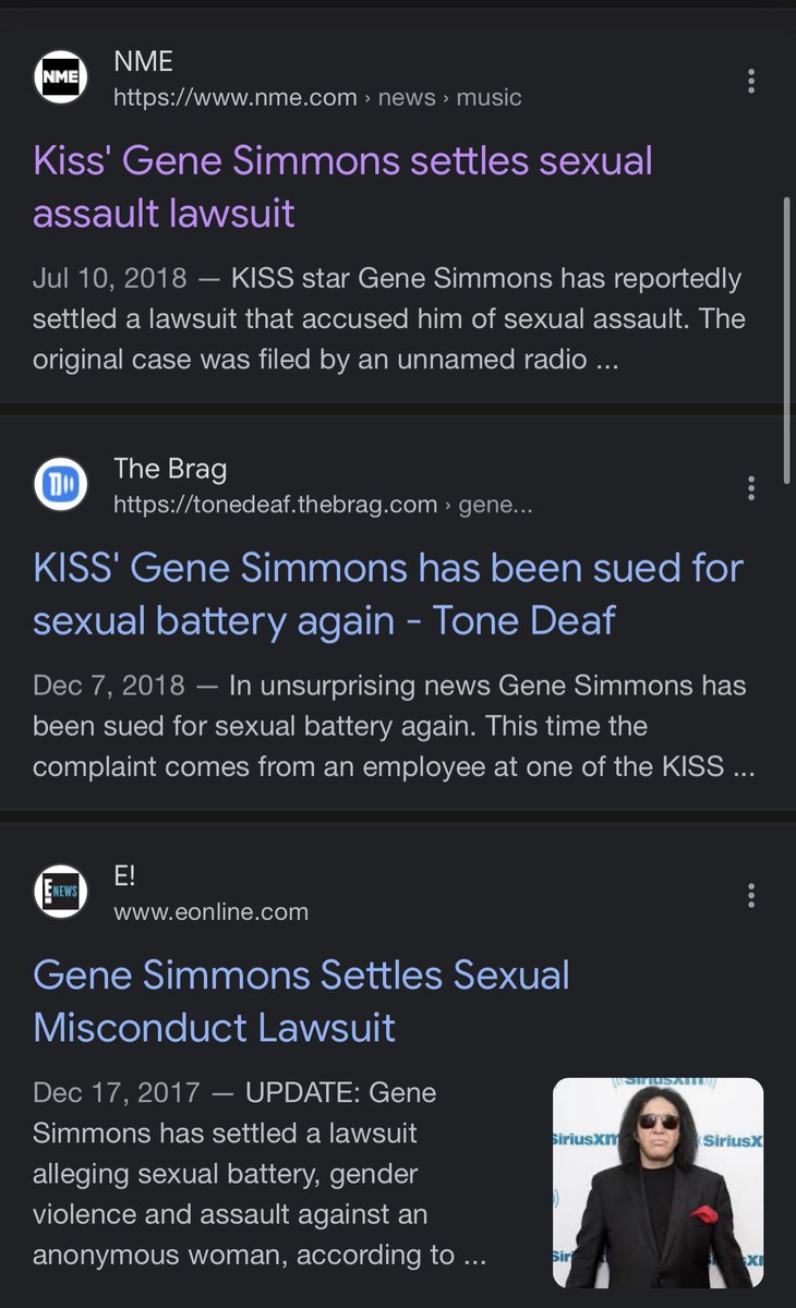@genesimmons not Gene Simmons blocking me for this? I wasn’t even rude. worry about having more sexual assault lawsuits than hits