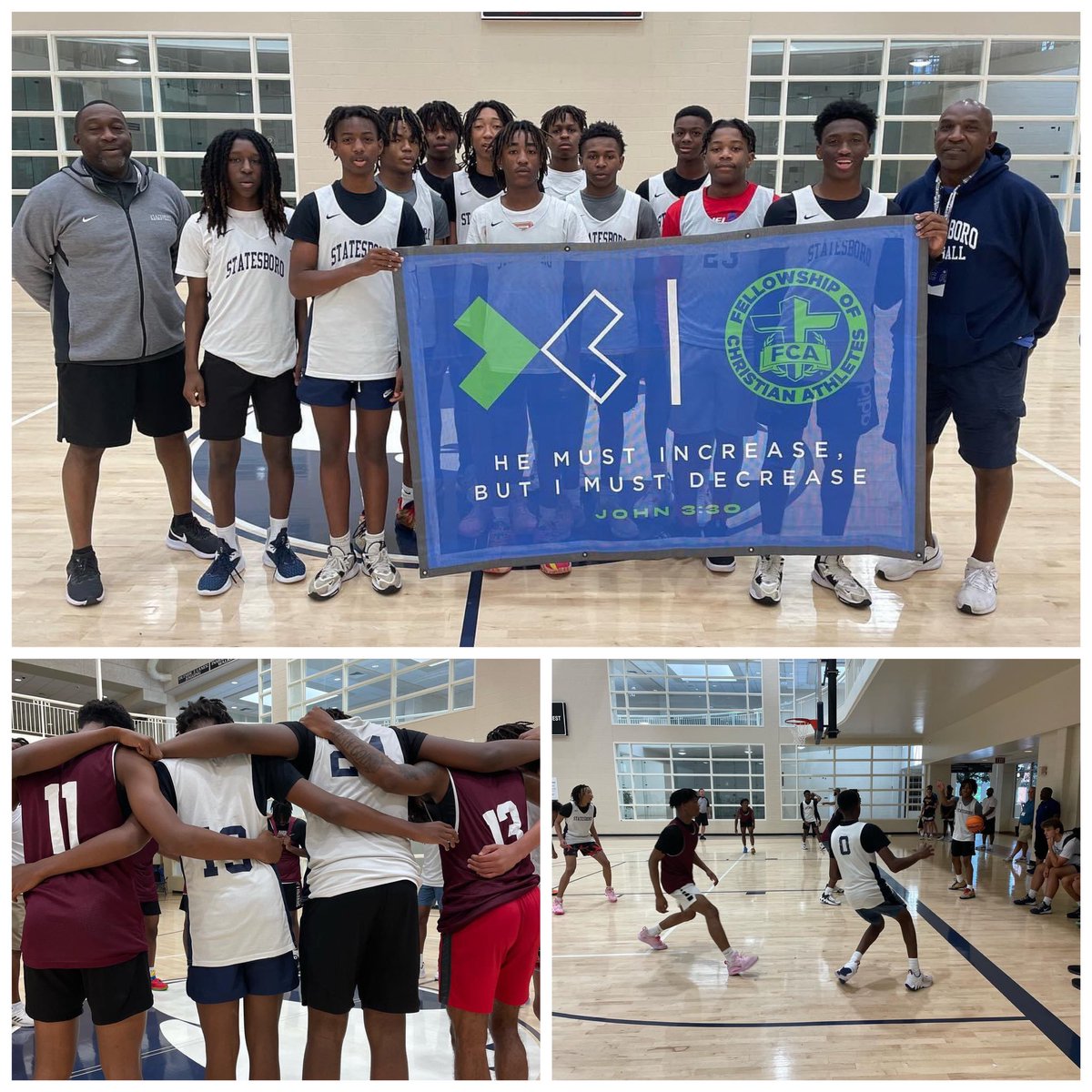 Statesboro Boys Basketball attended FCA team camp this week at GSU. Coach Legree said this experience impacted his players on and off the court! 🏀 #coastalplainsfca #statesborostrong #wearestatesboro #biggerpurpose