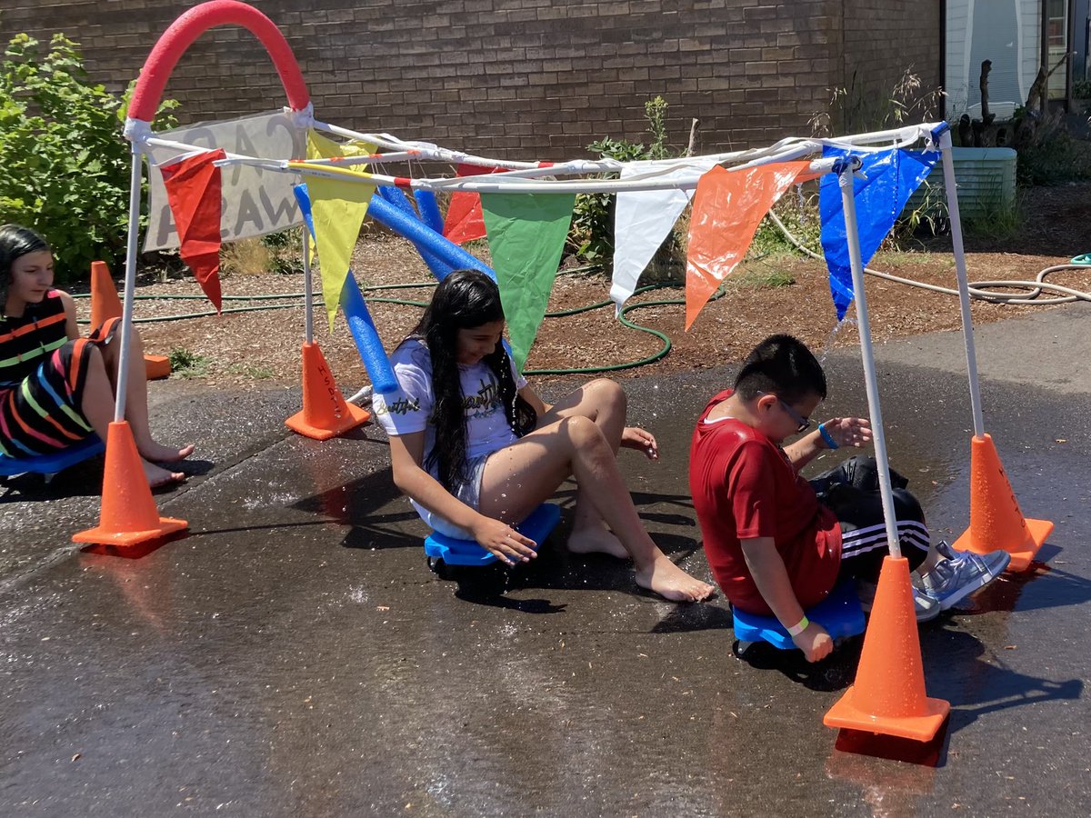 motionfunction's tweet photo. “Car wash” using scooter boards was a field day favorite. (PVC pipes with holes drilled and threaded hose attachment). https://t.co/v2dyk2NmcL