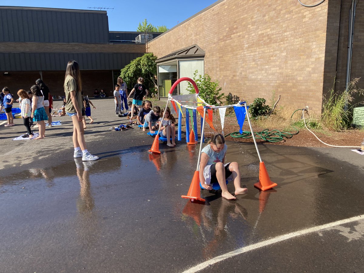 motionfunction's tweet photo. “Car wash” using scooter boards was a field day favorite. (PVC pipes with holes drilled and threaded hose attachment). https://t.co/v2dyk2NmcL