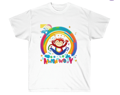 A Playful T-Shirt; Rainbow Monkey.
…ak-best-store-of-shipping.printify.me/product/116542… 
#RainbowMonkey
#PlayfulDesign
#TShirtIdea
#MonkeyArt
#ColorfulIllustration
#WhimsicalDesign
#CheerfulMonkey
#VibrantRainbow
#GraphicDesignInspo
#TShirtDesign