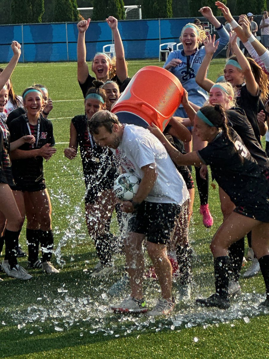 One of best pictures ever shared with me! Congratulations coach Matthews! A well earned CHAMPIONSHIP shower! #GoWarriors #mhspride @1WarriorMHS @MuskegoNorwaySc