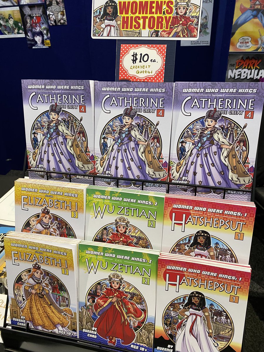 It’s now Sunday at @SupanovaExpo Sydney, and my non-fiction #comics on famous historical #queens have been doing quite well. The latest book is #Russian ‘Catherine the Great’ (v4), so pls drop by table 20 for it. #feministhistory