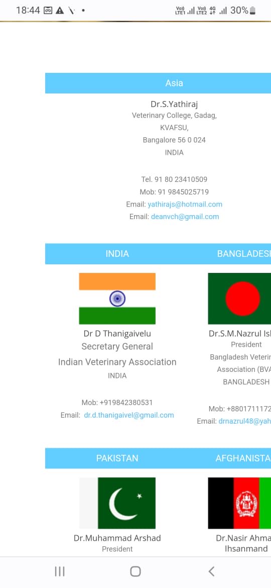 With great pleasure it is to inform you all that Dr D Thanigaivelu, Secretary General, Indian Veterinary Association (IVA) is nominated as country represtative from INDIA in Commonwealth Veterinary Association(CVA).