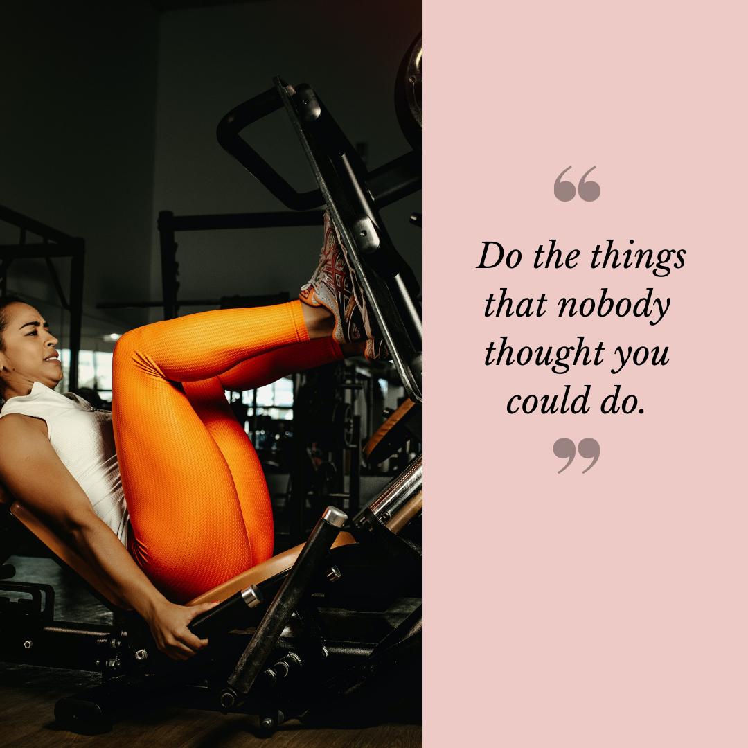 Do the things that nobody thought you could do. Let's push ourselves to new heights and surprise ourselves. #FitnessChallenge #PushYourself #NewGoals