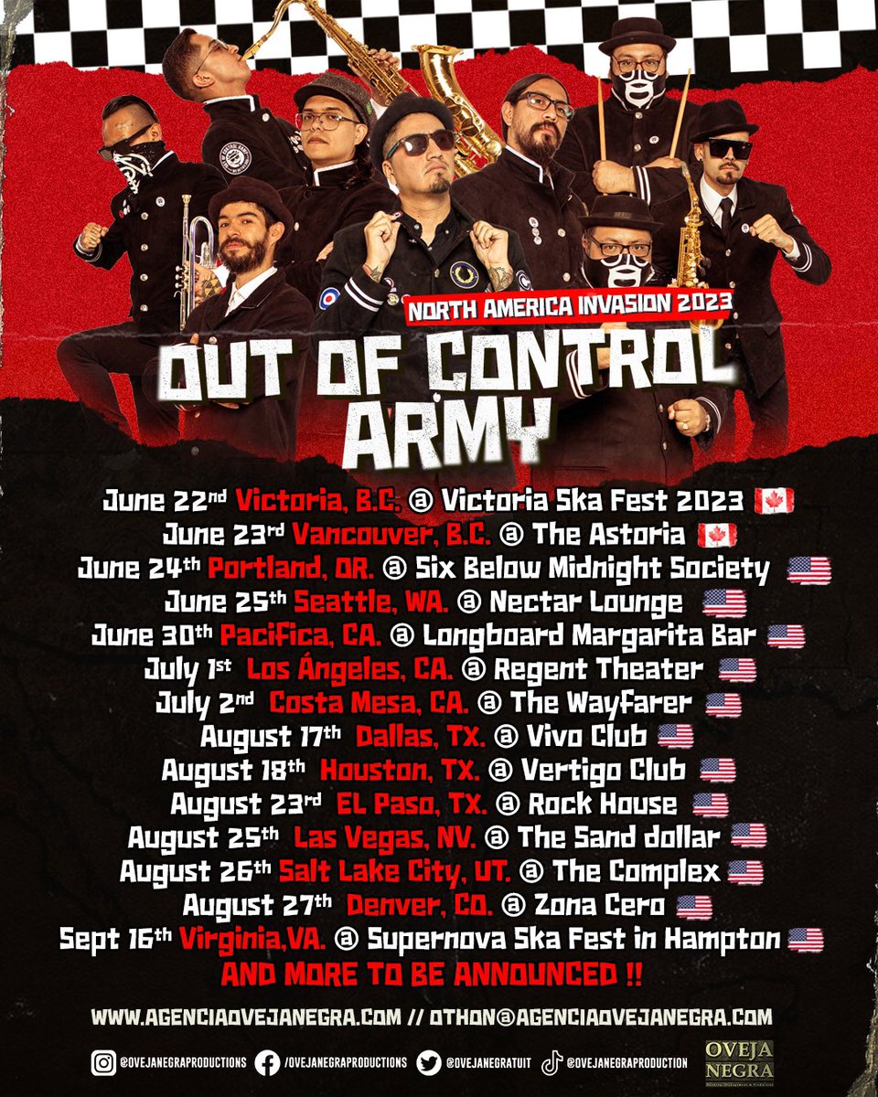RodMorfin's tweet image. Empieza el Tour 2023 ¿Están listos?
Ska mexicano para el mundo 🌍
#OutOfControlArmy #WeDoTheSka