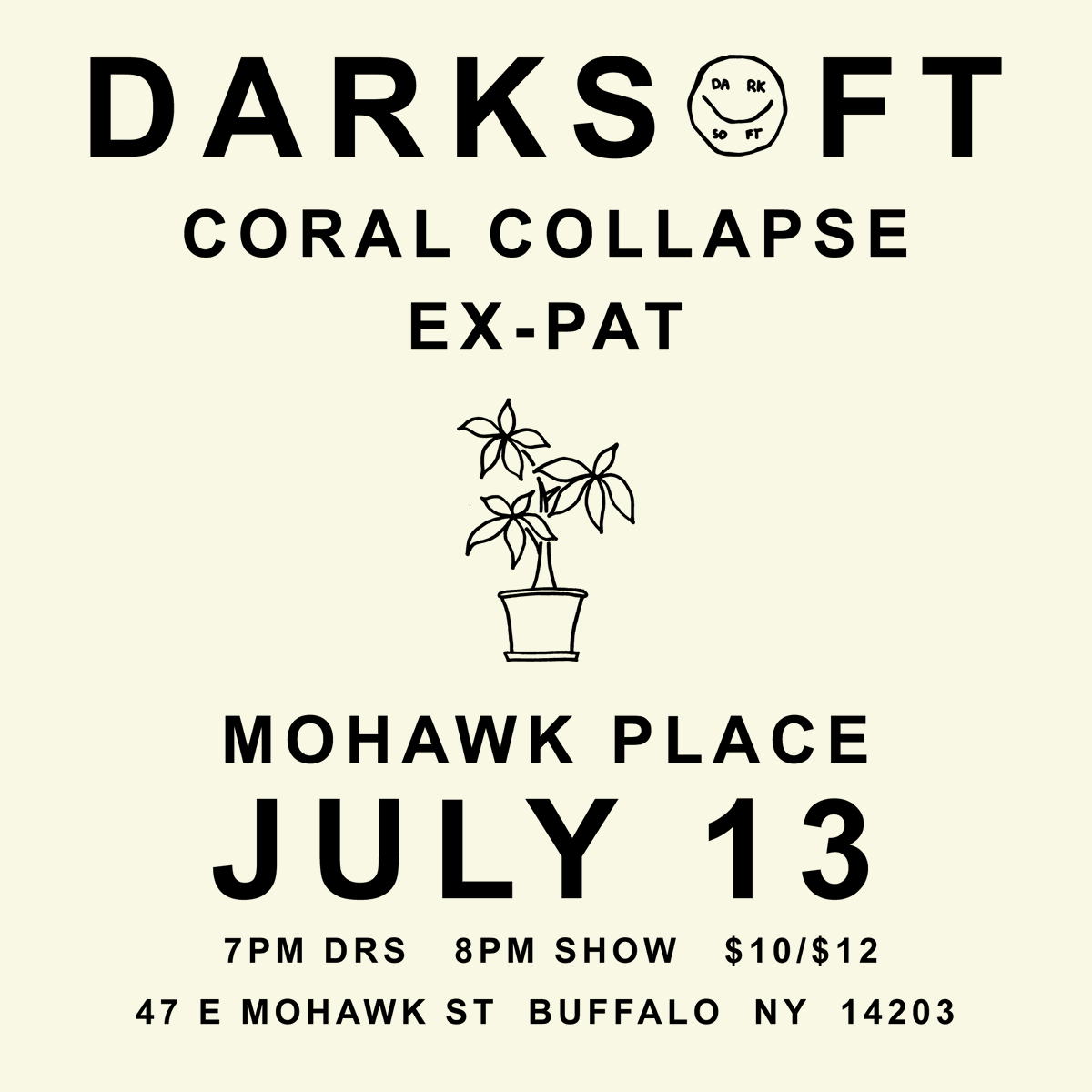 Announcing another upperstate NY date for next month. We'll be in Buffalo, NY playing at <a href="/mohawkplace/">Mohawk Place</a> on Thursday, 7/13. Also on the bill are some sick local bands — <a href="/coralcollapse/">Coral Collapse</a> and Ex-Pat. It'll be a jangly night of dream pop and lofi synthy tunes. Stoked for this one.