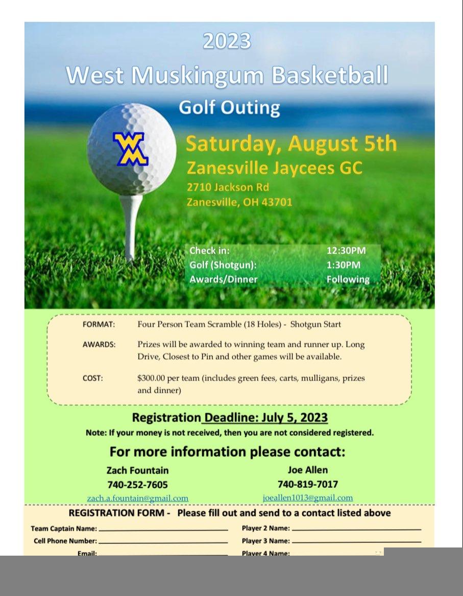 WMladybball's tweet photo. West Muskingum boys and girls basketball golf outing. Still looking for hole sponsors and teams. Last year was a fun time. https://t.co/0lW7nuUyjK