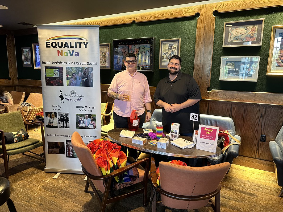 OUTinNoVA's tweet photo. Some pics from tonight’s PRIDE Night sponsored by EQUALITY NoVa, Equality Arlington, and Go Gay DC at The Board Room https://t.co/HeqQh594ry