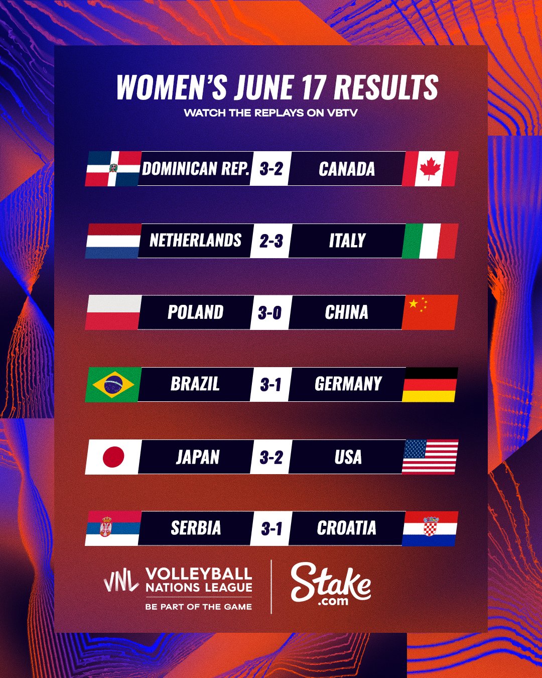 Volleyball live results online