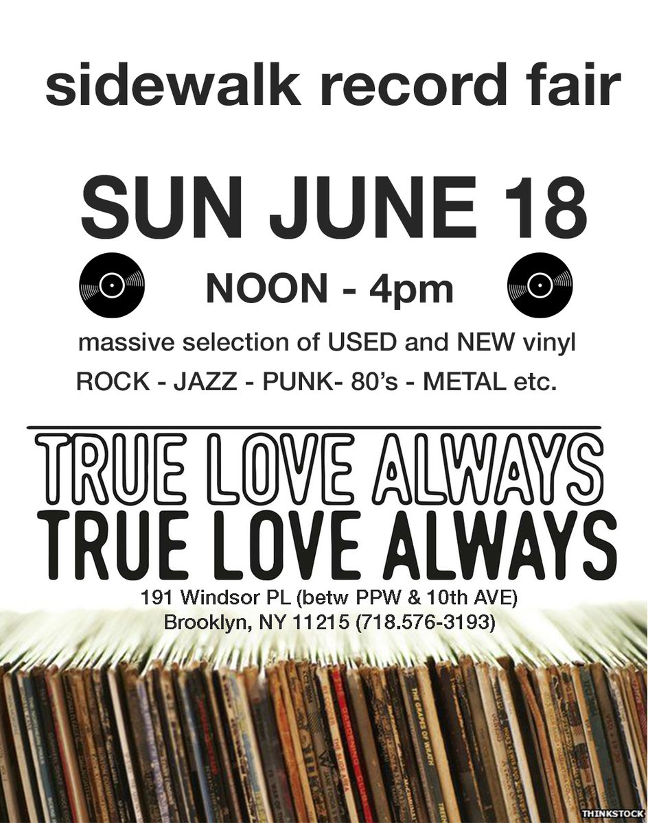 sidewalk record fair Sunday June 18th noon-4pm In Windsor Terrace Brooklyn! True Love Always 191 Windsor Pl (betw 10th Ave - PPW). #vinylsale #recordfair #vinyl #recordsale #windsorTerrace #brooklyn